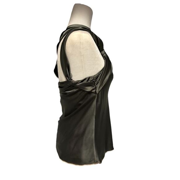 Ralph Lauren Black Label Silk Blouse One Shoulder Satin Top Halter Twist Tank 8 - Picture 5 of 13